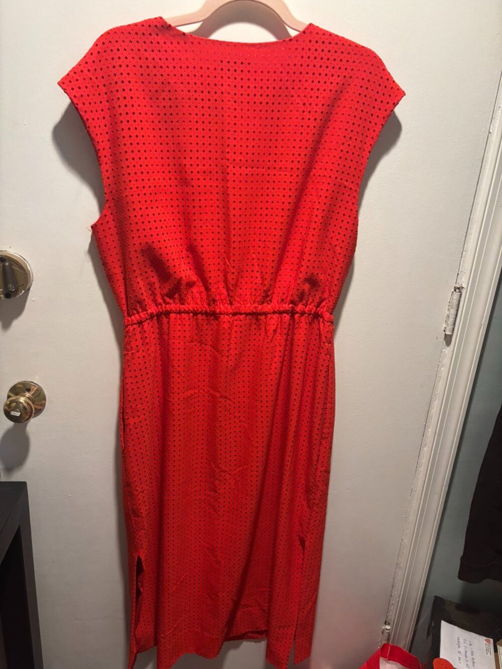 J Crew - Poppy A-Line Laser Cut Midi Dress -V Neck Side Slits- Pockets! - Picture 3 of 5